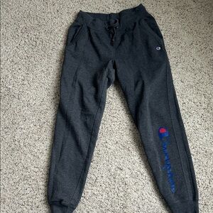 Champion Dark Gray Joggers with Blue Logo, Size S